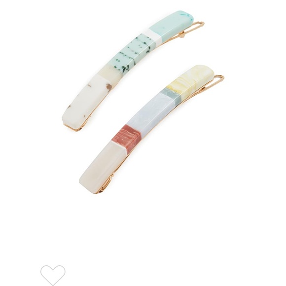 NWT Madewell Two-Pack Marbleized Hair Slides - Picture 3 of 4